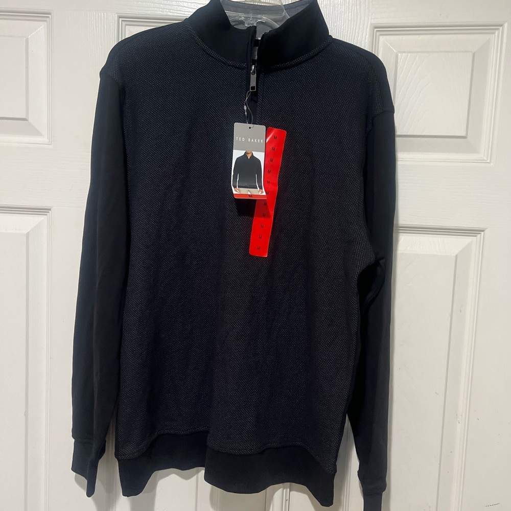 Ted Baker London Mens Textured Quarter‎ Zip Sweater Size Medium Business Casual